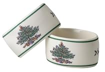 Spode Christmas Tree Napkin Rings, Set of 4
