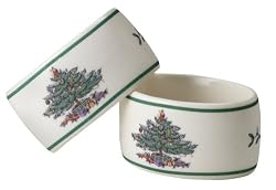 Spode Christmas Tree Napkin Rings, Set of 4