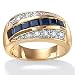 Men's Blue Sapphire & DiamonUltra™ Cubic Zirconia 18k Gold over Sterling Silver Ring
