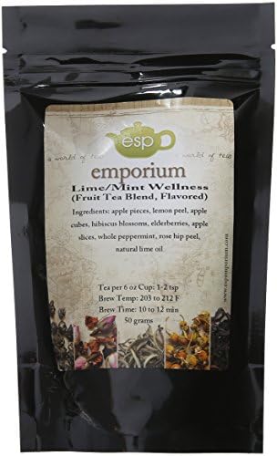 ESP Tea Emporium Wellness Fruit Tea Blend, Lime/Mint, 1.76 Ounce