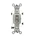 Leviton 54523-2GY 20 Amp, 120/277 Volt, Toggle Framed 3-Way AC Quiet Switch, Commercial Grade, Grounding, Gray