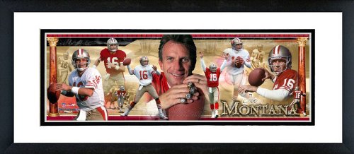 San Francisco 49ers Joe Montana Collage Framed Panoramic 12x36