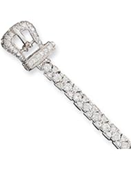Sterling Silver Cz Belt Shaped Bracelet