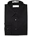 Biagio Men's 100% Cotton Solid Black Color Dress Shirt w/Convertible Cuffs