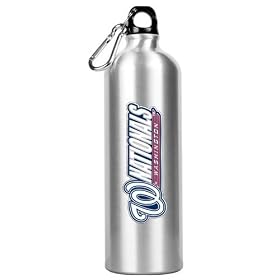 Click here to buy Washington Nationals 34oz Silver Aluminum Water Bottle.
