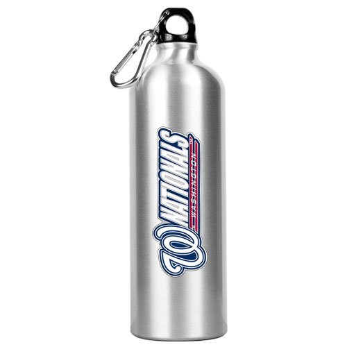 MLB Washington Nationals 34oz Silver Aluminum Water Bottle
