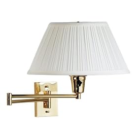 Swing Arm - 1 Light Swing Arm Wall Lamp Lighting Fixture - Polished Solid Brass - Eggshell... by Kenroy Home