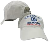 New York Giants Tan 4X Super Bowl Champions Slouch Adjustable Metal Buckle Cap / Hat