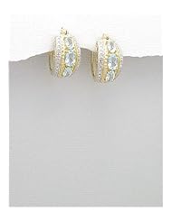 Gem Stones Earrings In 92.5 Sterling Silver