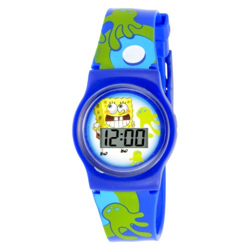 SpongeBob SquarePants Kids' Blue LCD Watch #SBP010T.