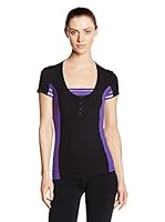 Naffta Camiseta Manga Corta Fitness (Negro / Lila)