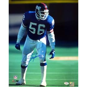Lawrence Taylor New York Giants NFL Hand Signed 16x20 Photo Standing Blue Jersey