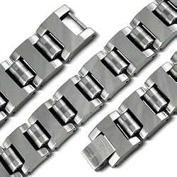 Tungsten Carbide Bracelet with satin finished center Length: 8.5" Width: 15mm Weight: 127g