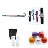 Grays Surf Junior Field Hockey Package (Color/Length=Pink-30-Inch,Ball Color=White,Shin Guard=Youth Black,Bag Color=Black)