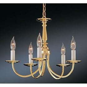Thomas Lighting Classic Polished Brass Five-Light Chandelier