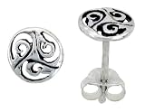 Tiny 1/4 (7 mm) Sterling Silver Celtic Knot Stud Earrings