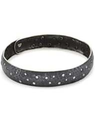 Stella Flame "Danny" Oxidized Silver and Diamond Bangle Bracelet