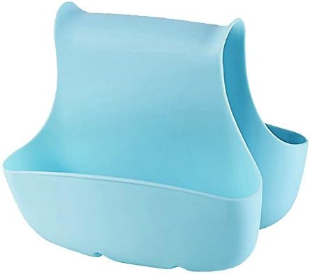 Creative Kitchen Double Saddle Sink Caddy Kitchen Organizer Storage Sponge Holder Brush Holder Organizer (Blue)