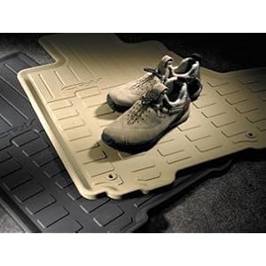 Honda CRV CR-V All Weather All Season Black Rubber Floor Mats - fits model years 2007 2008 2009 and 2010 - Complete set includes 2 front mats and 1 full width rear mat