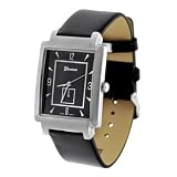 Geneva Platinum Men's Rectangle Face Fashion Watch