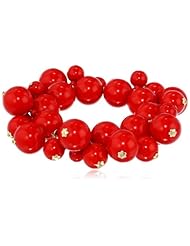 Kenneth Jay Lane Red Bead Cluster Stretch Bracelet, 9"