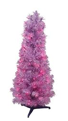 3' Purple Pencil Pine Pre-Lit Artificial Christmas Tree - Purple Lights