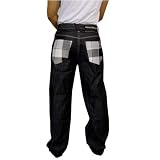 Enyce Mens Black Jeans. 100% heavy weight machine washable cotton. Top quality embroidered design throughout these pants. Excellent attention to all important details: rivets, stitching and fabric design. The latest in unique hip hop and street wear.