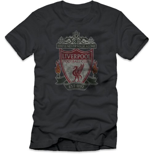 Official Liverpool FC Dark Grey Crest T-shirt