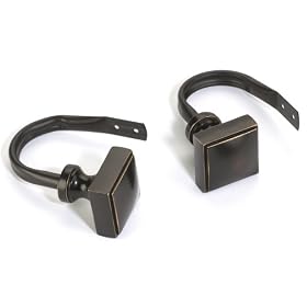 Umbra Edge Set of 2 Curtain Holdbacks, Burnished Black