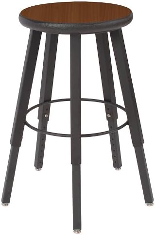 Wisconsin Bench Five-Leg Stool With Laminate Seat - 18" To 28" Seat Height - Walnut