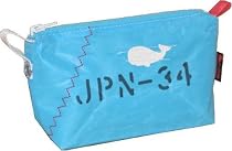 JIB　クジラパッチ　フィンガーポーチ　ライトブルーレッドステッチ　ネーム入れ可