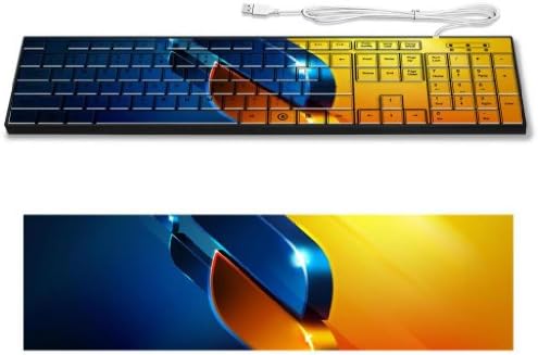 Yellow Blue Minimalism Forms Pattern Keyboard Customized Made to Order Support Ready 16 7/8 inch (430mm) x 4 7/8 inch (125mm) x 15/16 inch (25mm) High Quality Liil Key board Boards desktop laptop Key_board comfortable computer accessories cute gaming gear