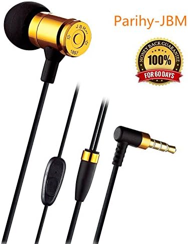 Wired In-Ear Headphones, Parihy® Sport Earphones Aluminum Premium Earbuds With Microphone Noise Cancelling 3.5mm Jack for iPhone, iPod, iPad, Samsung Galaxy, LG, HTC Mp3 Player and many more (Gold)