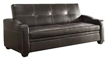 Big Sale Homelegance 4829DB Convertible/Adjustable Sofa Bed, Bi-Cast Vinyl, Dark Brown
