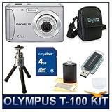 Olympus T 100 Digital Camera , 12 Megapixels, 3x Optical Zoom, 2.4 LCD Monitor, 4 GB Memory Card, Card Reader, Deluxe Carrying Case, Tripod, and Lens Cleaning Kit 41u1H1cFhiL. SL160 Olympus T 100 Digital Camera , 12 Megapixels, 3x Optical Zoom, 2.4 LCD Monitor, 4 GB Memory Card, Card Reader, Deluxe Carrying Case, Tripod, and Lens Cleaning Kit