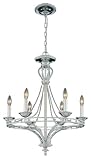 Eurofase 19335-018 Beauchamp 6-Light Chandelier, Brushed Nickel