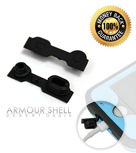 Two Waterproof Cell Phone Case Rubber Covers for Headphone & Charging Port for Armour Shell iPhone 6 Phone 4.7
