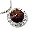 Topaz Colored Round Swarovski Crystal Necklace