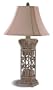 2 Antique Gold Pillar Style Table Lamp Desk Lamps
