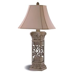2 Antique Gold Pillar Style Table Lamp Desk Lamps by Visiondecor Furniture