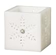 White Snowflake Luminary Tealight Candle Holder