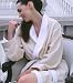 Luxury Spa Robe - Microfiber with Cotton Terry Lining (Small, Seashell)