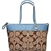 Coach Signature Stripe Book Shopper Bag Purse Tote 11691 Blue