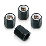 IMAGE OF Cadillac Classic Logo Black Tire Stem Valve Caps
