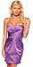 Strapless Fitted Satin Tube Pleated Pocket Evening Prom Party Mini Dress