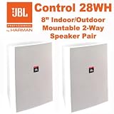 JBL Control 28WH Two Way 8" Indoor / Outdoor White Speaker Pair New