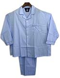 Private Label - Big Mens Long Sleeve Plaid Pajama, Light Blue
