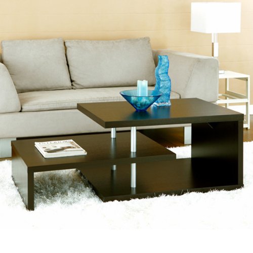 Renate Modern Cappuccino Finish Multi leveled Coffee Table