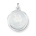 Sterling Silver Pomeranian Disc Charm with 20 inch Sterling Silver Chain