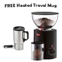 Bodum Antigua Electric Burr Grinder (Black) With FREE 16 oz. Stainless Steel 12V Heated Travel Mug